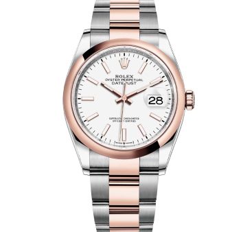 Rolex Datejust 36 126201 Wristwatch Oyster Bracelet White Dial Smooth Bezel