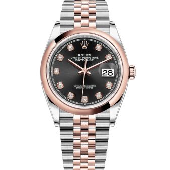 Rolex Datejust 36 126201 Wristwatch Jubilee Bracelet Bright Black Diamond Dial Smooth Bezel