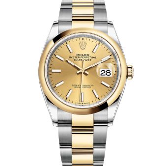 Rolex Datejust 36 126203 Wristwatch Oyster Bracelet Champagne Dial Domed Bezel