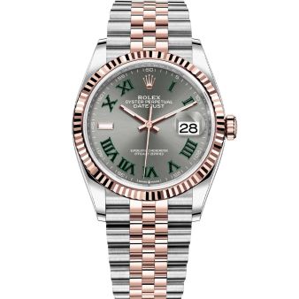 Rolex Datejust 36 126231 Wristwatch Jubilee Bracelet Slate Roman Dial Fluted Bezel