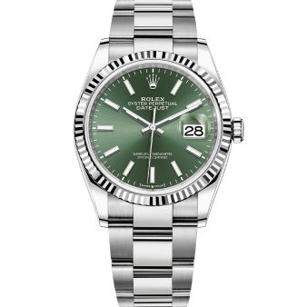 Rolex Datejust 36 126234 Wristwatch, Oyster Bracelet, Mint Green Dial, Fluted Bezel