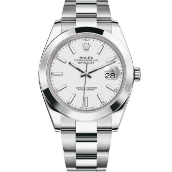 Rolex Datejust 41 126300 Wristwatch Oyster Bracelet White Dial Domed Bezel