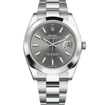 Rolex Datejust 41 126300 Wristwatch Oyster Bracelet Slate Dial Domed Bezel