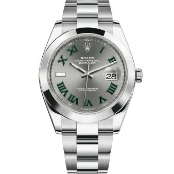 Rolex Datejust 41 126300 Wristwatch Oyster Bracelet Slate Roman Dial Domed Bezel