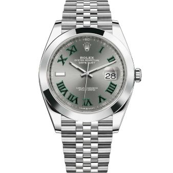 Rolex Datejust 41 126300 Wristwatch Jubilee Bracelet Slate Roman Dial Domed Bezel
