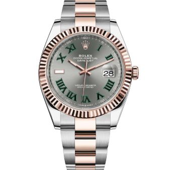 Rolex Datejust 41 126331 Wristwatch Oyster Bracelet Slate Roman Dial Fluted Bezel