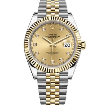 Rolex Datejust 41 126333 Wristwatch Jubilee Bracelet Champagne Diamond Dial Fluted Bezel