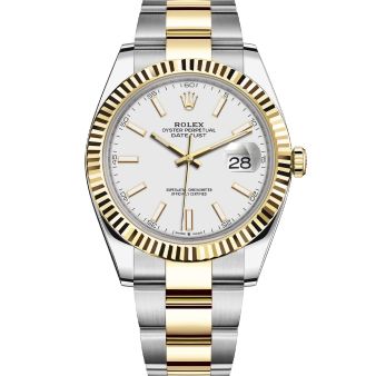 Rolex Datejust 41 126333 Wristwatch Oyster Bracelet White Dial Fluted Bezel