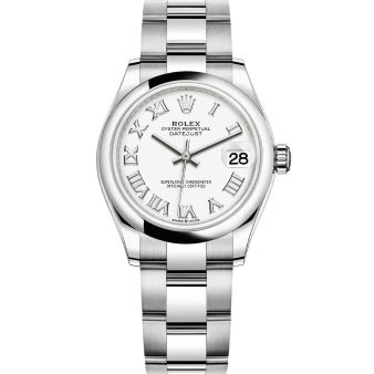 Rolex Datejust 31 278240 Wristwatch, Oyster Bracelet, White Roman Dial, Domed Bezel