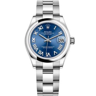 Rolex Datejust 31 278240 Wristwatch, Oyster Bracelet, Bright Blue Roman Dial, Domed Bezel