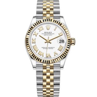 Rolex Datejust 31 278273 Wristwatch, Jubilee Bracelet, White Roman Dial, Fluted Bezel