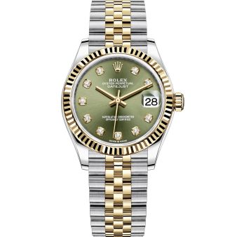 Rolex Datejust 31 278273 Wristwatch, Jubilee Bracelet, Olive Green Diamond Dial, Fluted Bezel