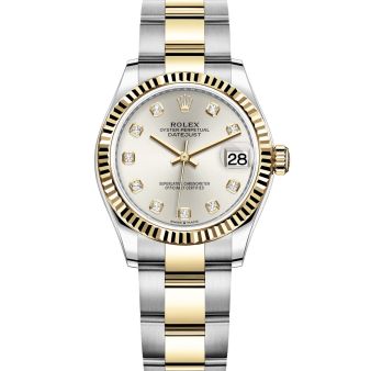 Rolex Datejust 31 278273 Wristwatch, Oyster Bracelet, Silver Diamond Dial, Fluted Bezel