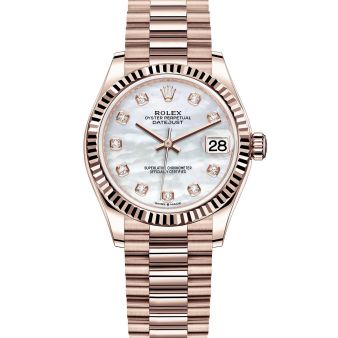 Rolex Datejust 31 278275 Wristwatch, President Bracelet, Mother of Pearl Diamond Dial, Fluted Bezel