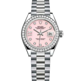 Rolex Lady-Datejust 28 279139RBR Wristwatch President Bracelet Pink Diamond Star Dial Diamond Bezel