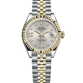 Rolex Lady-Datejust 279173 Wristwatch Jubilee Bracelet Silver Diamond IX Roman Dial Fluted Bezel