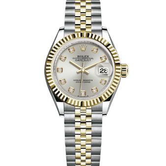 Rolex Lady-Datejust 279173 Wristwatch Jubilee Bracelet Silver Diamond Dial Fluted Bezel