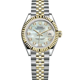 Rolex Lady-Datejust 279173 Wristwatch Jubilee Bracelet Mother of Pearl Diamond Dial Fluted Bezel