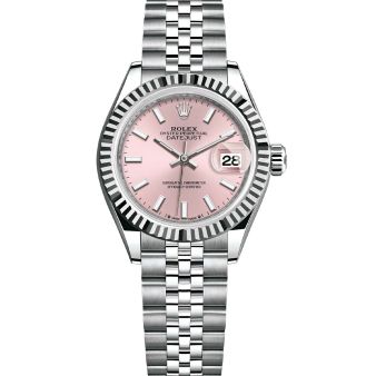 Rolex Lady-Datejust 28 279174 Wristwatch Pink Dial Jubilee Bracelet Fluted Bezel