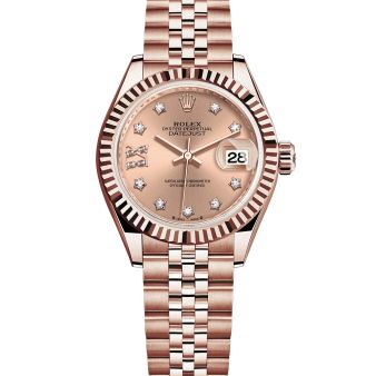 Rolex Lady-Datejust 279175 Wristwatch Jubilee Bracelet Rose Diamond Star Dial Fluted Bezel