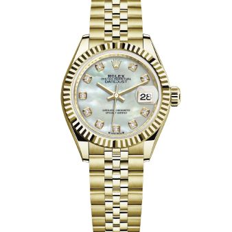 Rolex Lady-Datejust 28 279178 Wristwatch Jubilee Bracelet Mother of Pearl Diamond Dial Fluted Bezel