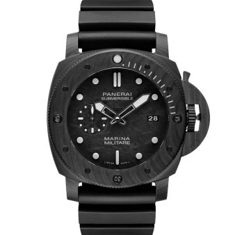 Panerai Submersible Marina Militare Carbotech PAM00979 Wristwatch, Black Dial, Black Bracelet