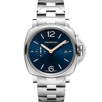 Panerai Luminor Due PAM01124 Wristwatch, Stainless Steel Bracelet, Blue Dial