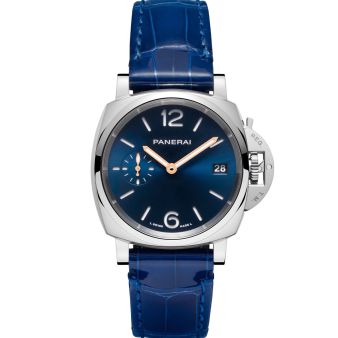 Panerai Luminor Due PAM01273 Wristwatch, Blue Leather Strap, Blue Dial