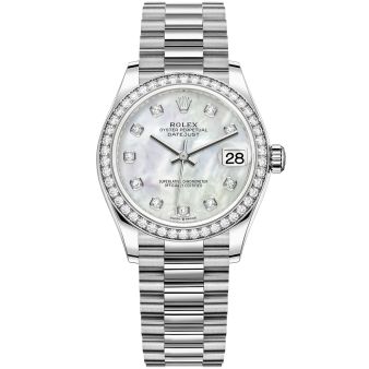 Rolex Datejust 31 278289RBR-0006 Wristwatch, President Bracelet, Mother of Pearl Diamond Dial, Diamond Bezel