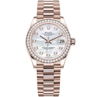 Rolex Datejust 31 278285RBR-0005 Wristwatch, President Bracelet, Mother of Pearl Diamond Dial, Diamond Bezel