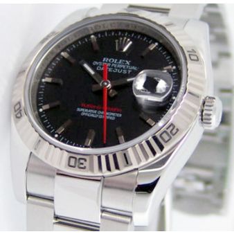 Rolex Datejust Thunderbird Gold Steel Black Index Dial 116264 Oyster Watch Chest