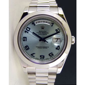 Rolex Day Date II President Platinum Glacier Blue Arabic 218206, Watch Chest