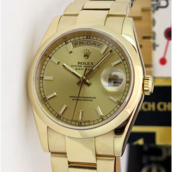 Rolex Day Date President Yellow Gold Champagne Index 118208 | WATCH CHEST