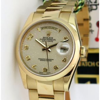 Rolex Day Date President Yellow Gold White Jubilee Arabic 118208 | WATCH CHEST