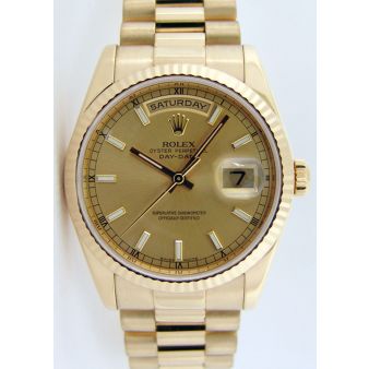 Rolex Day Date President Yellow Gold Champagne Index Dial 118238 | WATCH CHEST