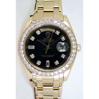 Rolex Day Date Special Edition Yellow Gold Black Diamond 18948, Watch Chest