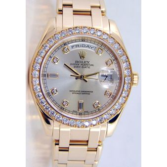 Rolex Day Date Special Edition Yellow Gold Silver Diamond 18948, Watch Chest