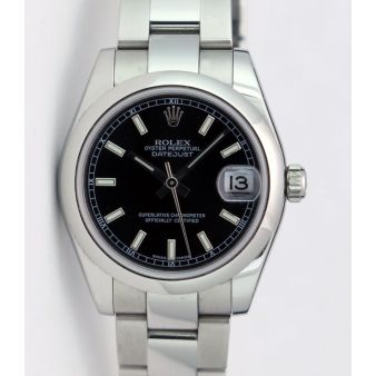Rolex Datejust Lady 31mm Stainless Steel Black Index 178240 Watch Chest
