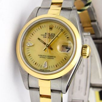 Rolex Lady Datejust Yellow Gold Steel Mother of Pearl Diamond Dial 79163 Oyster WATCH CHEST