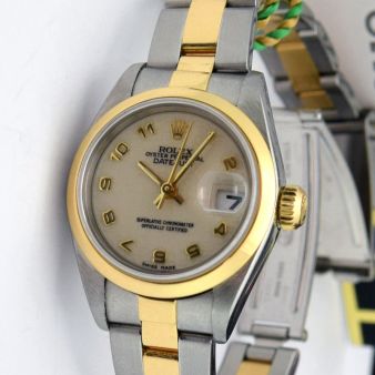 Rolex Lady Datejust Yellow Gold Steel Jubilee Arabic Dial 69163 Oyster | WATCH CHEST