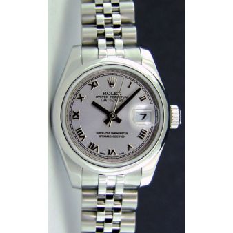Rolex Lady Datejust Steel Silver Roman Dial 179160 Rehaut Jubilee Watch Chest