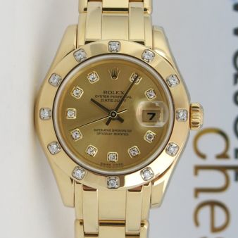 Rolex Lady Pearlmaster Champagne Diamond 80318 Watch Chest
