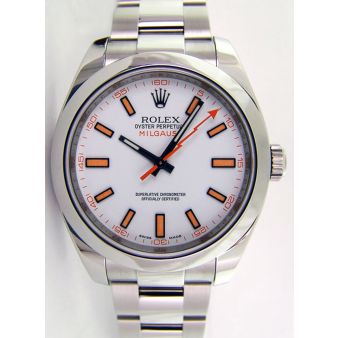 Rolex Milgauss White Orange Dial Stainless Steel 116400 Never Worn