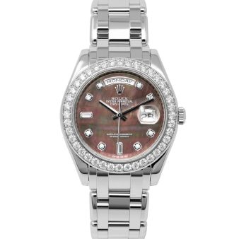 Rolex Day-Date Masterpiece Special Edition, 39mm, Platinum, Black Mother of Pearl Diamond Dial, 18946, Watch Only