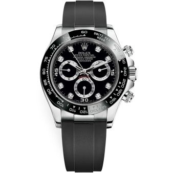 Rolex Cosmograph Daytona 116519LN-0025, Black Diamond dial, Oysterflex