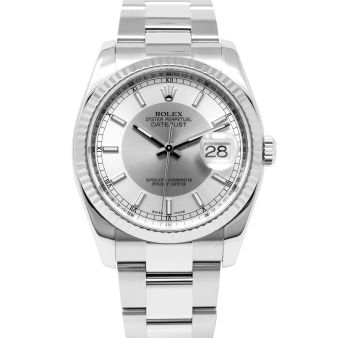 Rolex Datejust 36 116234 Wristwatch, Oyster Bracelet, Silver/Slate Bullseye Dial, Fluted Bezel