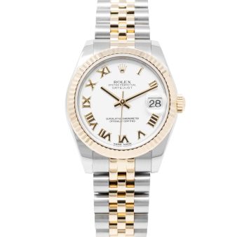 Rolex Datejust 31 178273 Wristwatch, White Jumbo Roman Dial, Jubilee Bracelet, Fluted Bezel