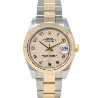 Rolex Datejust 31mm 178273 Wristwatch, Oyster Bracelet, Ivory Jubilee Arabic Dial, Fluted Bezel