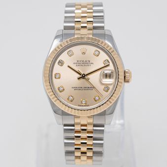 Rolex Datejust 31 178273 Wristwatch, Light Champagne Diamond Dial, Jubilee Bracelet, Fluted Bezel