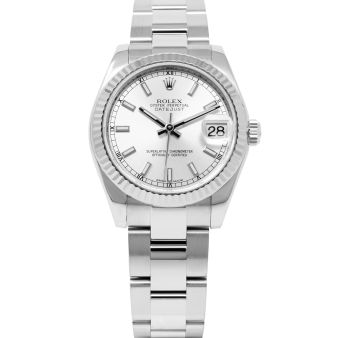 Rolex Datejust 31 178274 Wristwatch, Oyster Bracelet, Silver Index Dial, Fluted Bezel